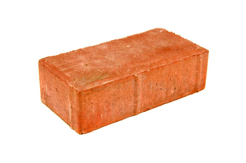 Red brick isolated on white background