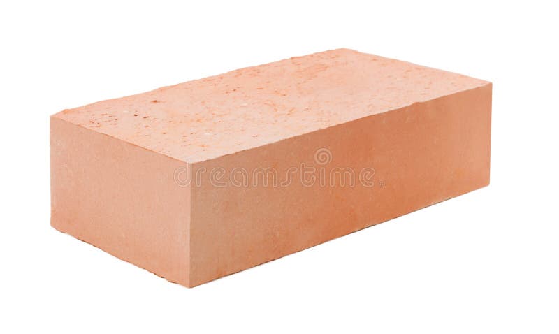 A red brick isolated on white background