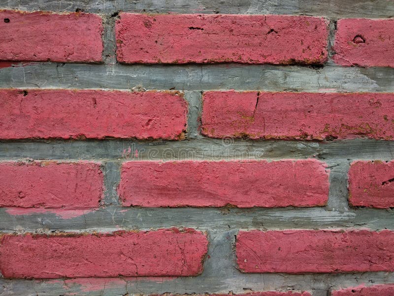 Red brick wall on garden stock photo. Image of pink 229406154