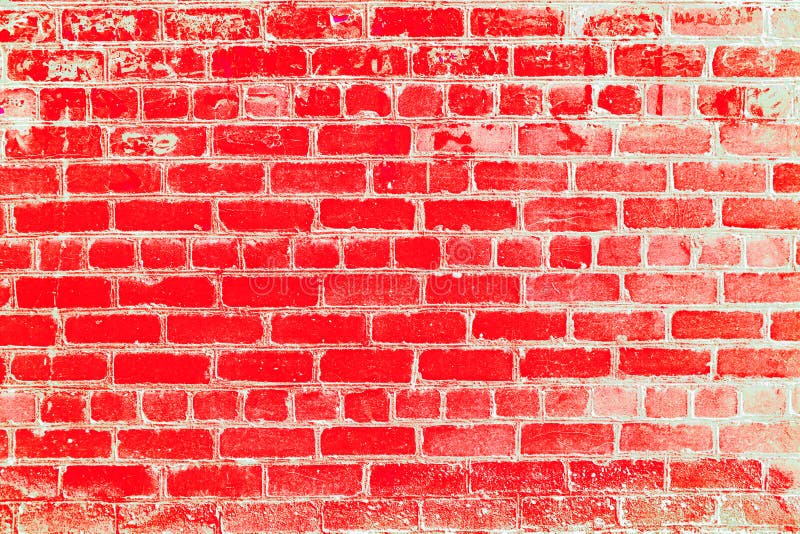 Red Brick Wall With Gray Elements. Art Image Stock Photo