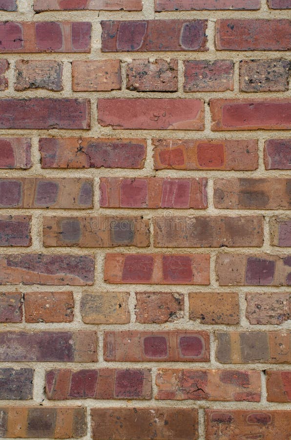Red Brick Wall with Interesting Patterned Stains Stock Image Image of