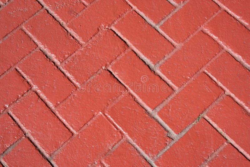 Red bricks herringbone pattern