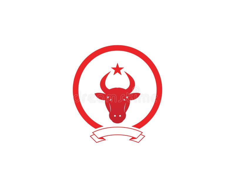 Red Bull Head Logo Design Template Stock Vector Illustration of male