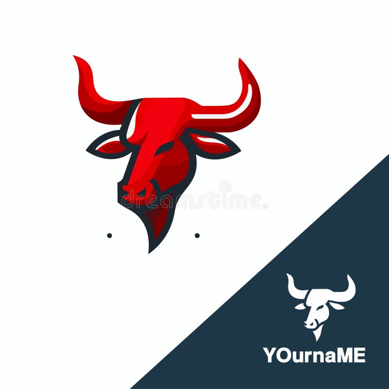 Red Bull Head Vector Logo Design Stock Vector - Illustration of vector