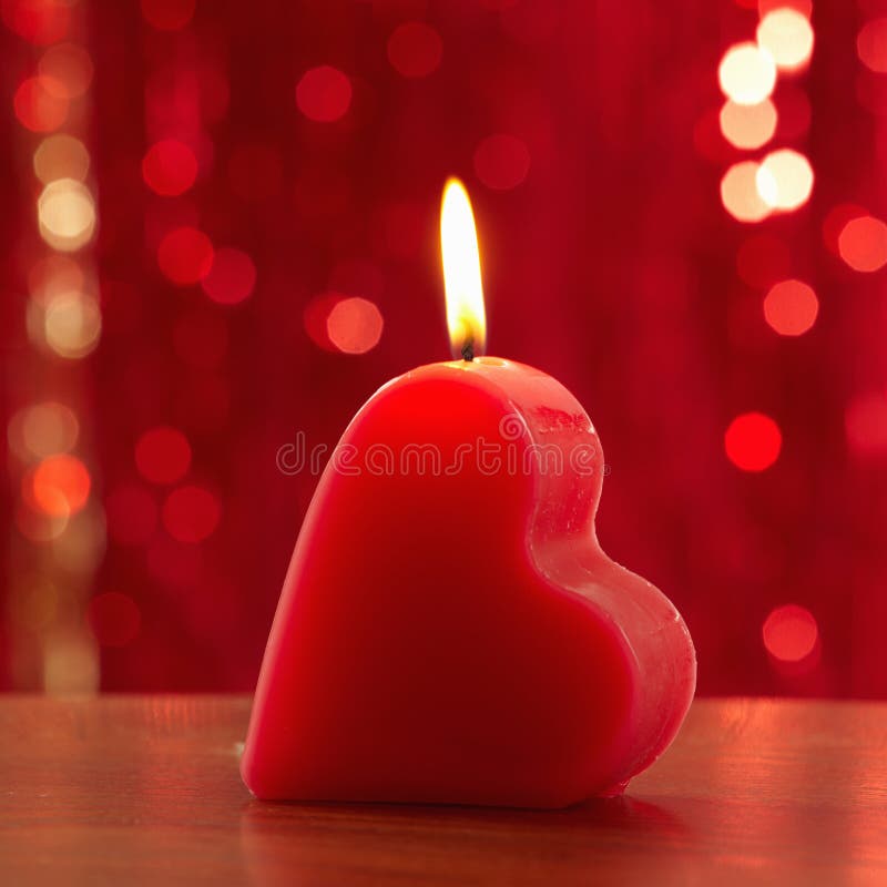 Red Burning Candle Stock Photo. Image Of Shape, Valentine - 17799112