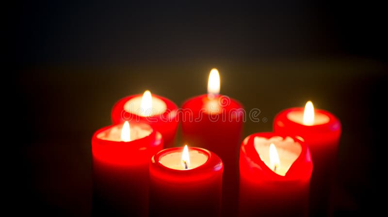 Red burning candles stock photo. Image of candle, candlelight - 83222348