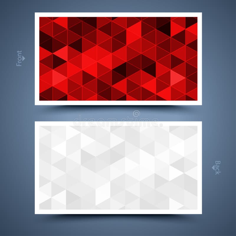 Red Business Card Template. Abstract Background Stock Vector