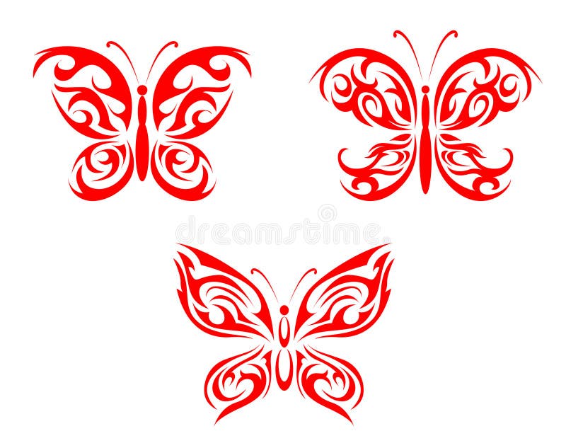 Download Red butterfly tattoo stock vector. Illustration of design ...