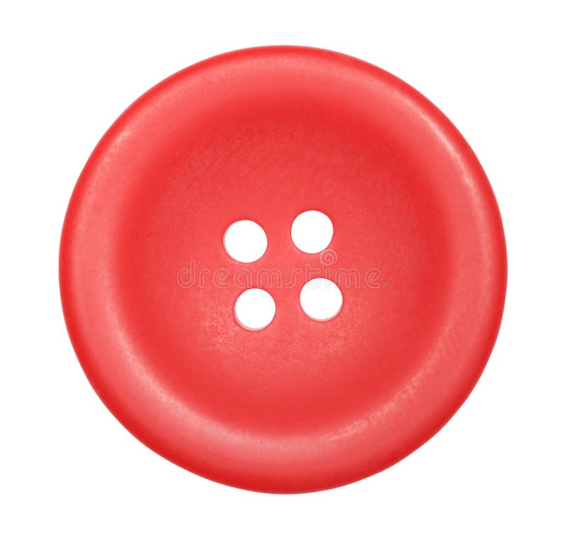 Red Button For Clothes Isolated Stock Photo Image of seam, accessory