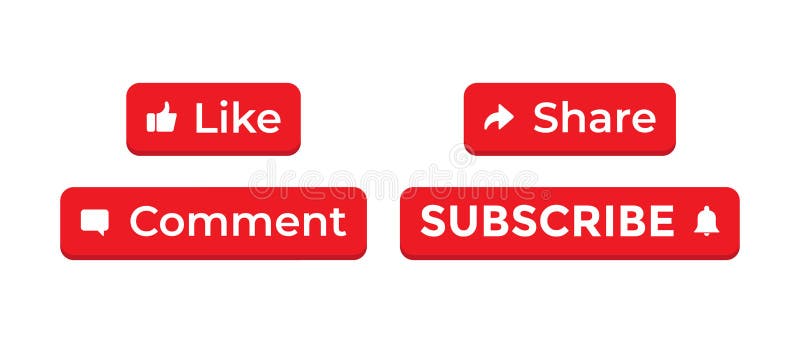 Icon Set For Channel And Social Media Like Comment Share And Icon Set For Channel And Social Media Like Comment Share And