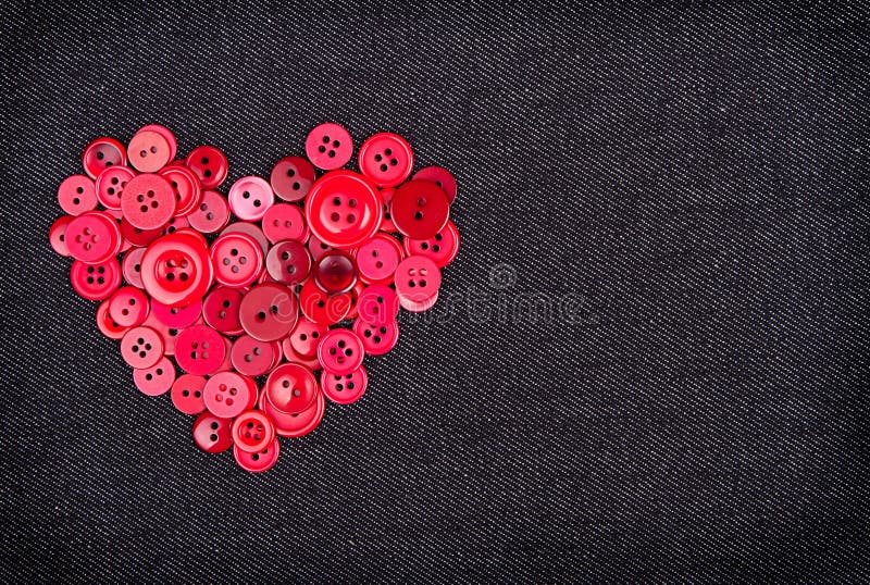 Red buttons in shape of heart