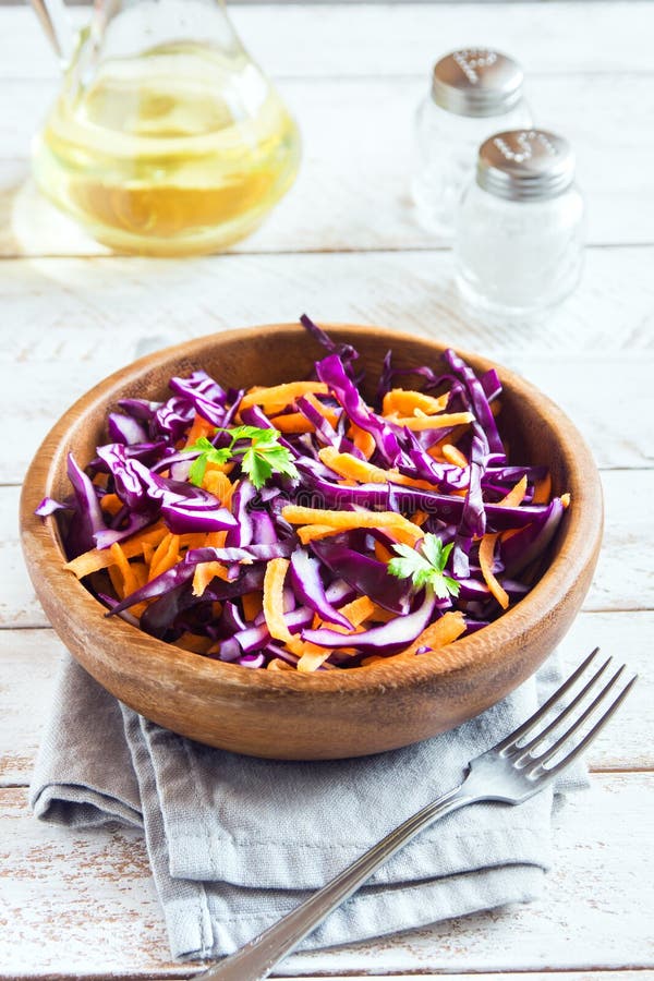 Red Cabbage Coleslaw Salad stock image. Image of asian - 84950291