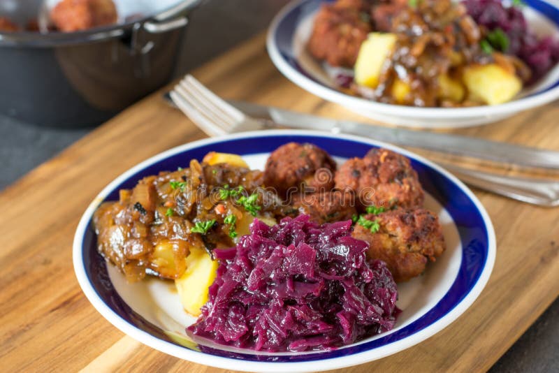 Red cabbage vegetable served on a plate