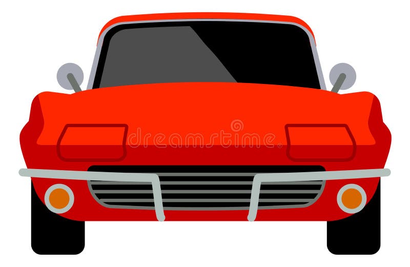 Red cabriolet front view. Luxury car icon royalty free illustration