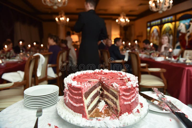 Red cake on a table stock photo. Image of fresh, cake 83060300