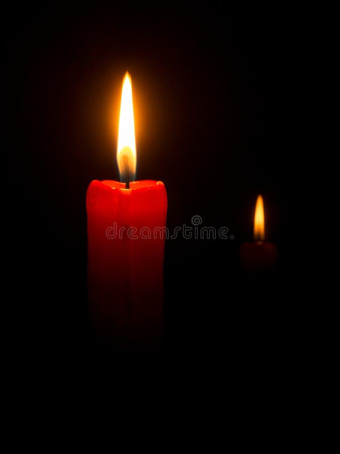 A Red Candle in Front of Black Background Stock Image Image of advent