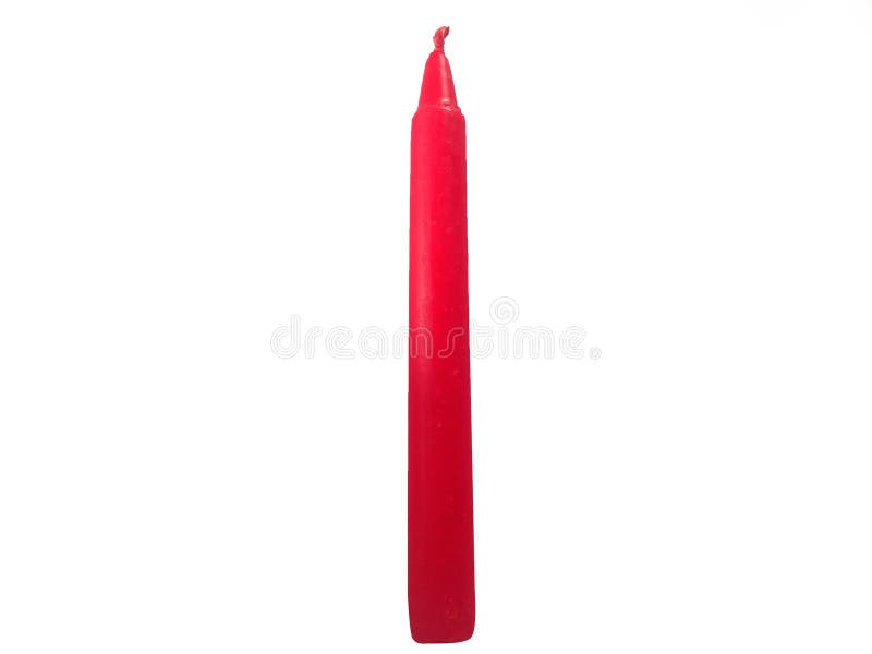 Red Candle With Candlestick, Isolated. Stock Photo Image of light, antique 55576318