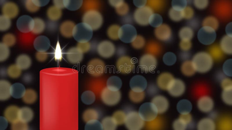 Red Candle and Colorful Lights Bokeh for Abstract Background royalty free stock photos