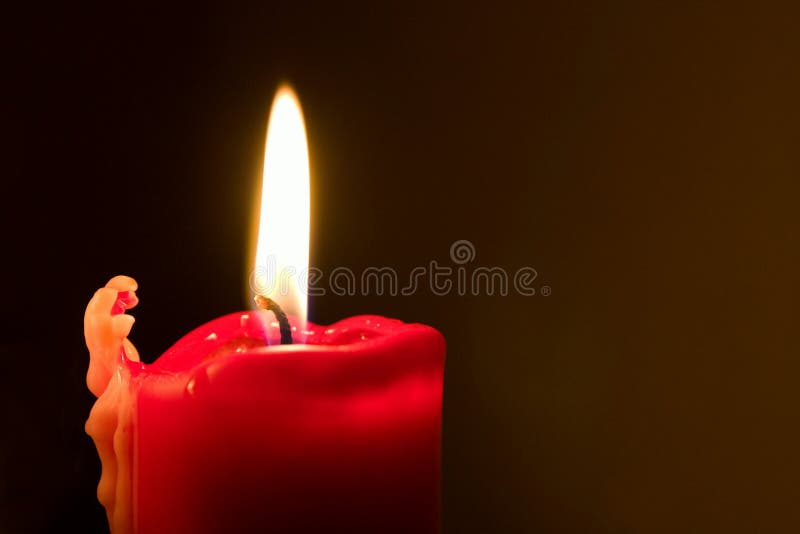 Red candle with flame stock photo. Image of curl, tree 17472732
