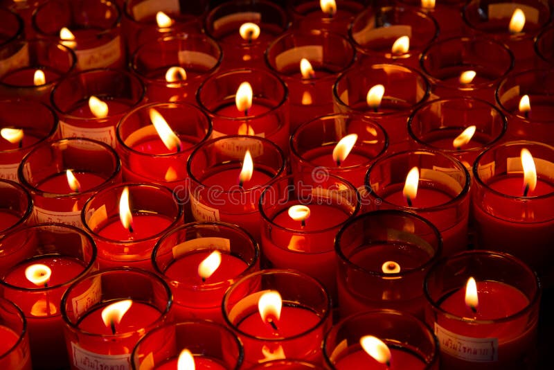 Red candle in glass stock photo. Image of chinese, candle 31371890