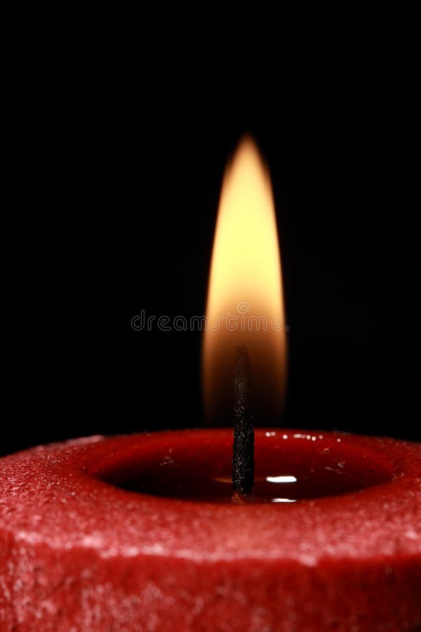 Red candle, wick