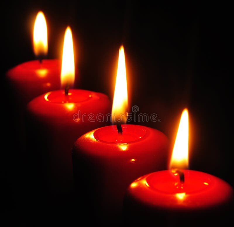 Red Candles With Black Background Stock Photo - Image of fire, glowing ...