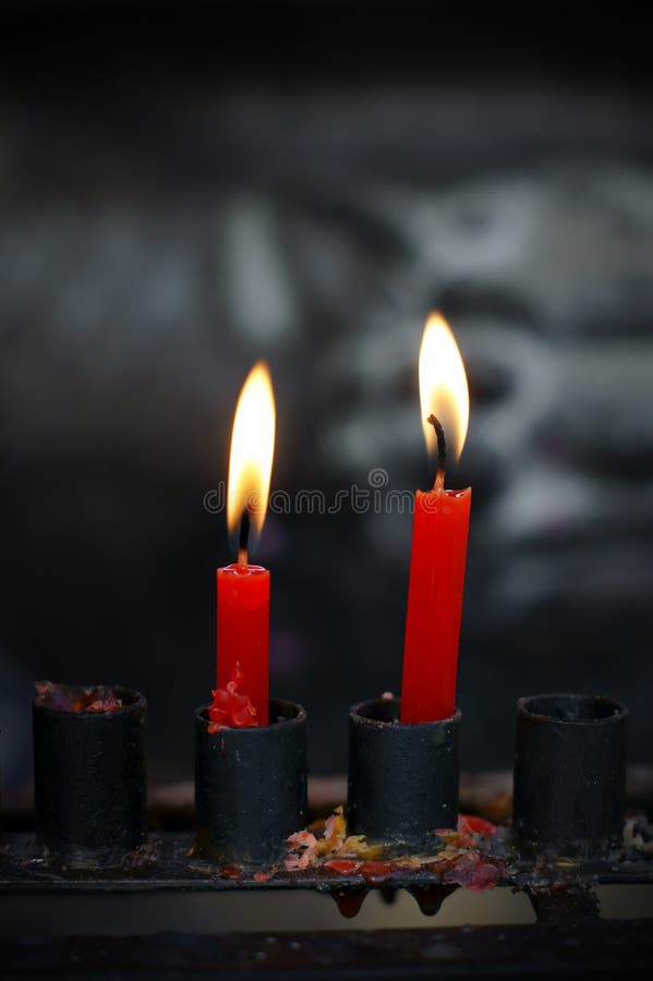 Red Candles on a Candlestick Stock Photo Image of fire, golden 17000458