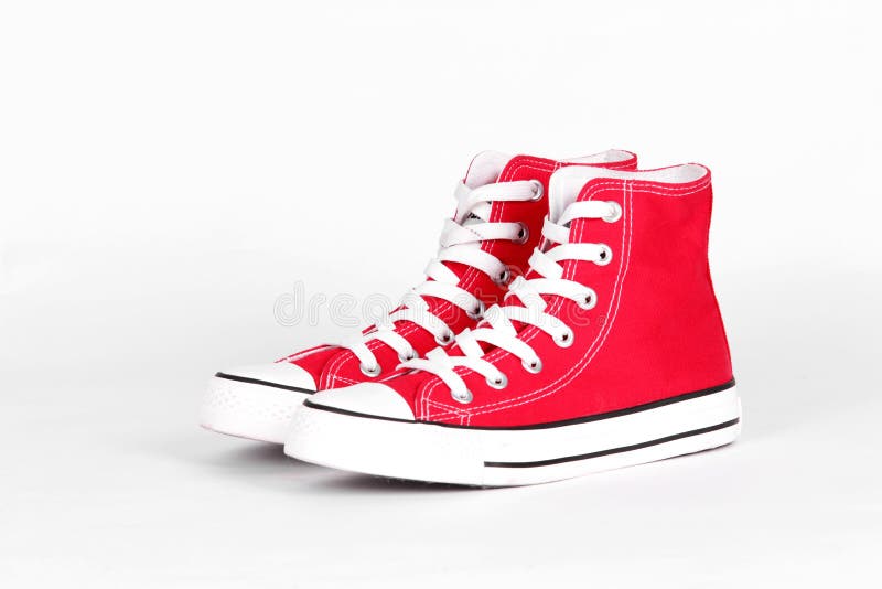 Red canvas shoes stock photo. Image of shoes, rubber - 14545544