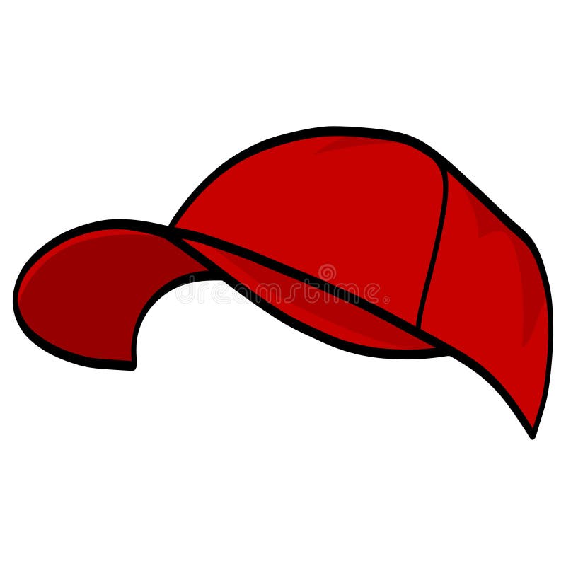 Red Cap Hat Illustration Vector Stock Illustration - Illustration of
