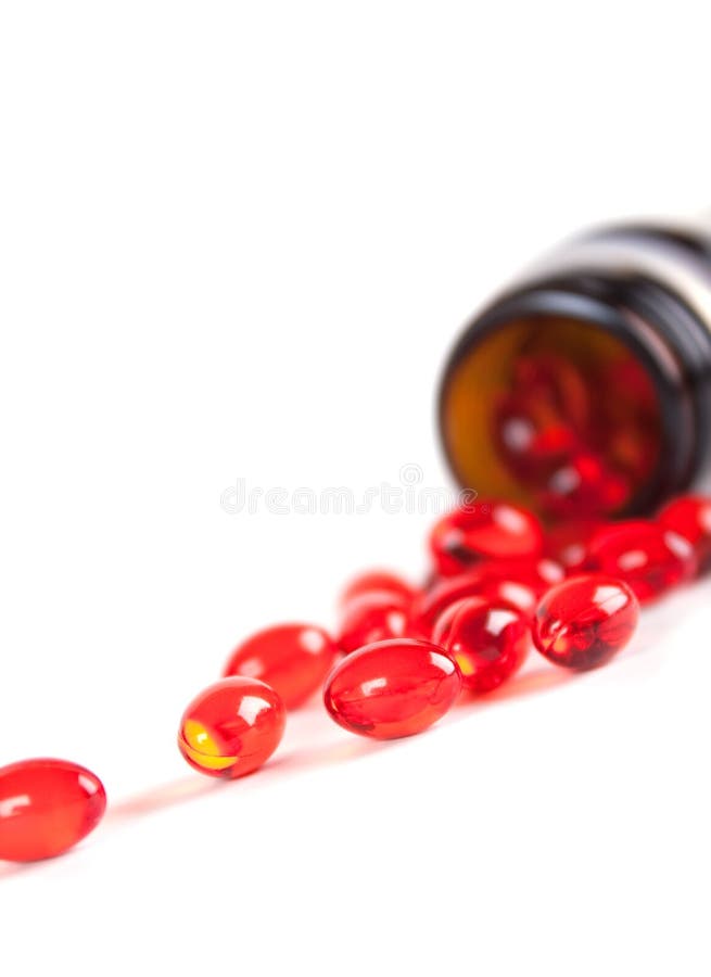 Red capsules royalty free stock photography