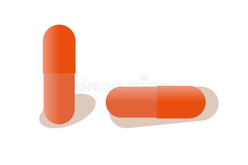 Red capsules. Simple vector image of pills, element for design. vector illustration