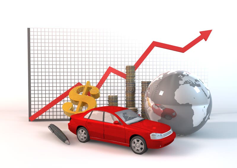 Red Car Assets Chart Front stock illustration. Illustration of rate