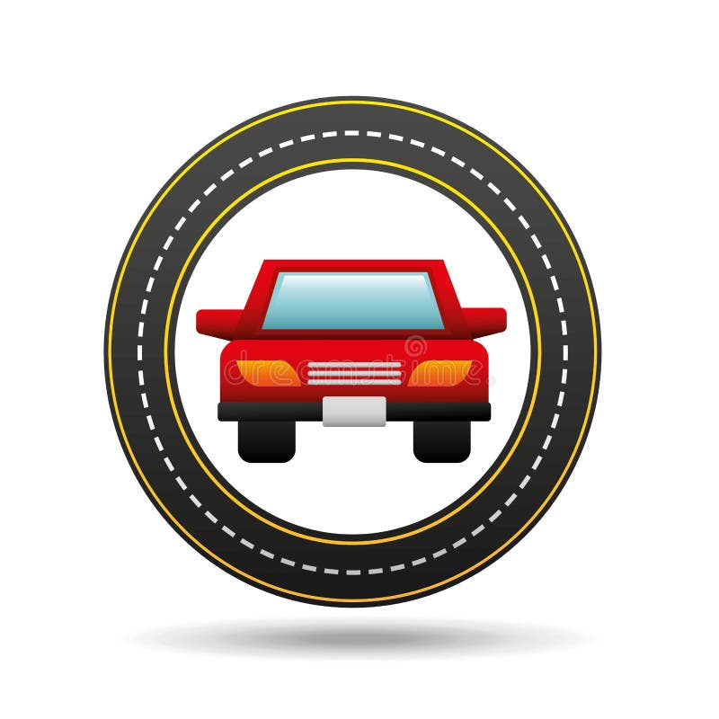 Red Car Front Circle Road Way Design Stock Illustrations 4 Red Car