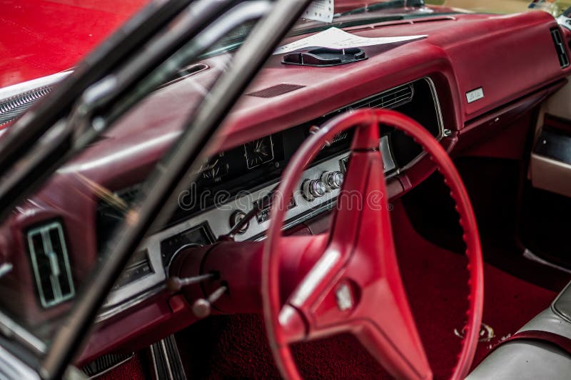 Red car interior editorial photography. Image of wheel 70436092