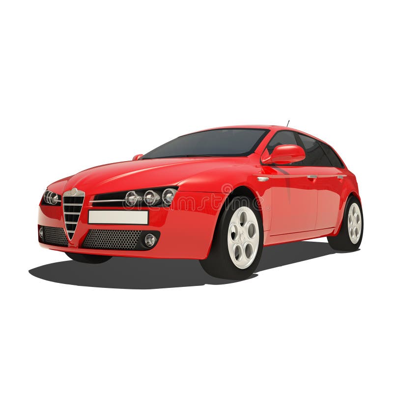 Red Car Isolated on White Background royalty free illustration
