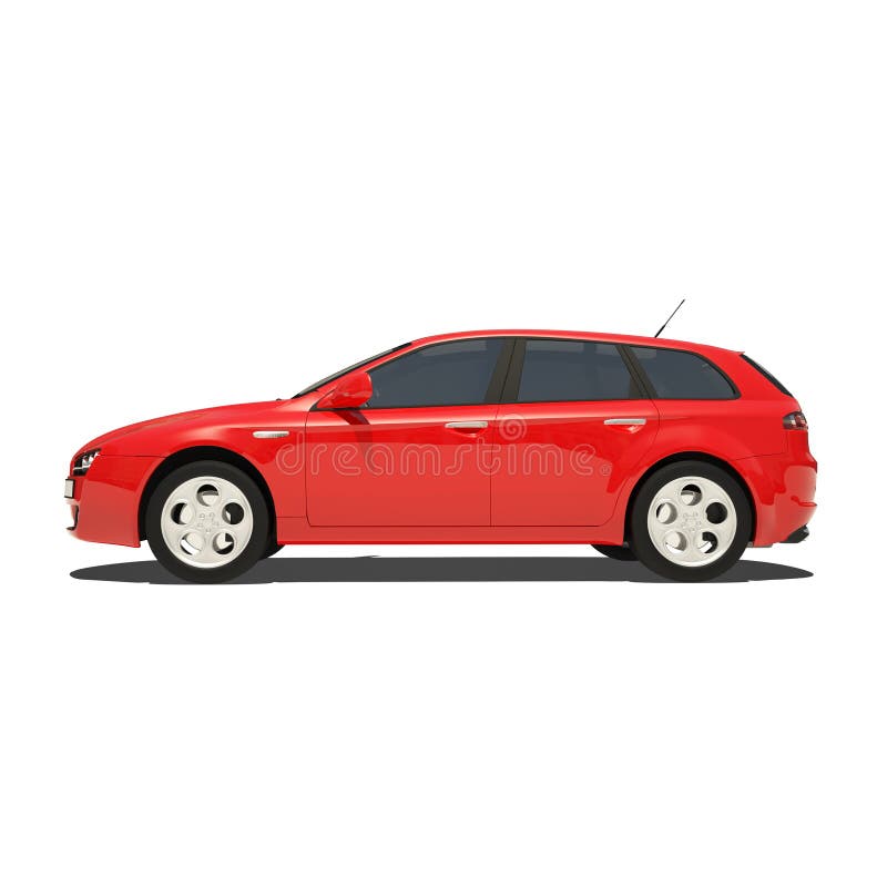 Red Car Isolated on White Background vector illustration