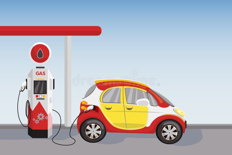 Red Car at Petrol and Gasoline Fuel Station. Vector Cartoon Illustration Stock Vector - Illustration of pump, transport: 126555028 Red Car at Petrol and Gasoline Fuel Station. Vector Cartoon Illustration Stock Vector - Illustration of pump, transport: 126555028