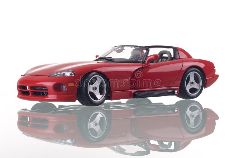 Red car with reflection. stock image