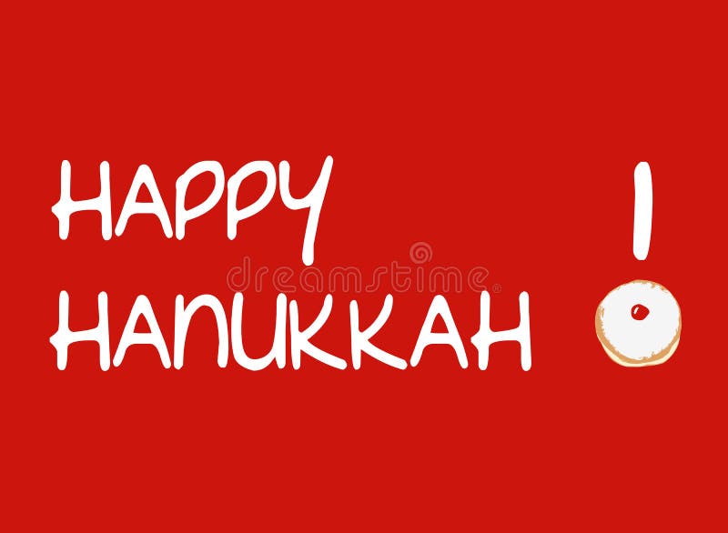 Red Card with Donut for Hanukkah vector illustration Red Card with Donut for Hanukkah vector illustration