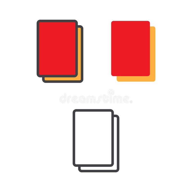 Red Card Ilustration Design. Red Card Icon Set Stock Vector