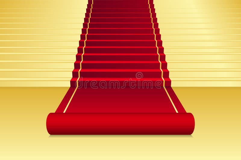 Red Carpet between Pillars stock illustration. Illustration of building