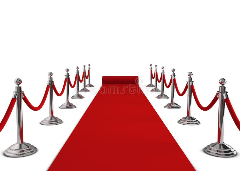 Glamour Night Red Carpet and Camera Flash Stock Illustration