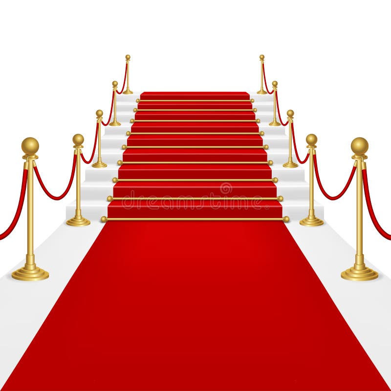 Red carpet with ladder vector illustration