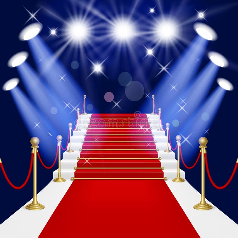 Red carpet with ladder vector illustration