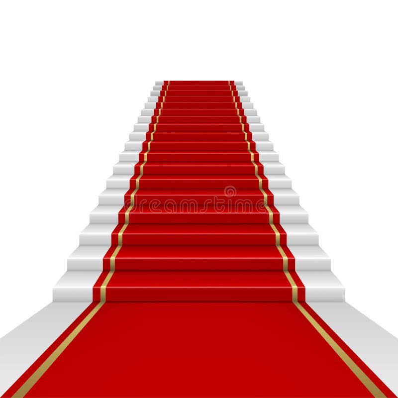 Red carpet with ladder vector illustration