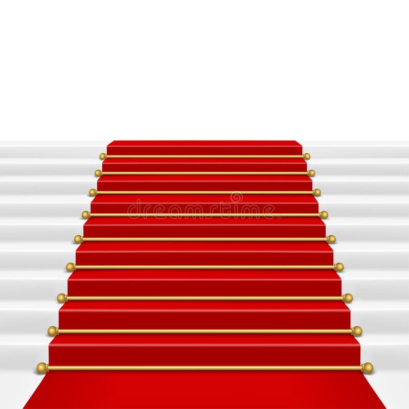 Red carpet with ladder royalty free illustration