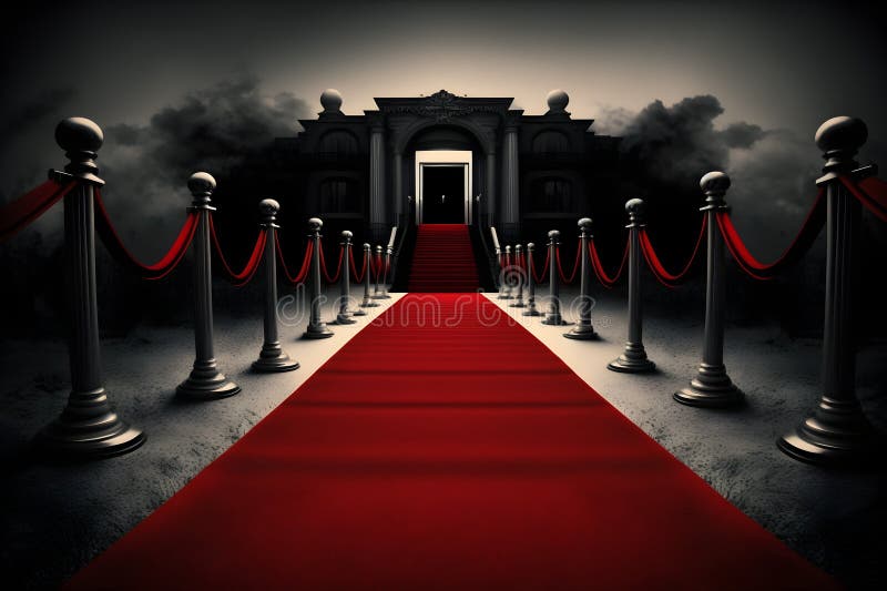 Red Carpet Road. Illustration AI Generative Stock Illustration