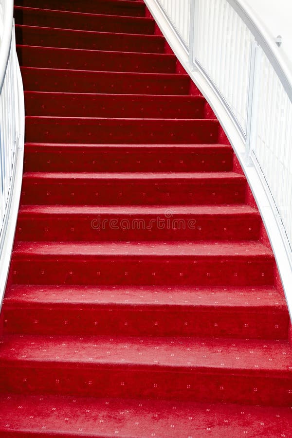 Red carpet stair stock photo. Image of moving, upper, upstairs 2565248