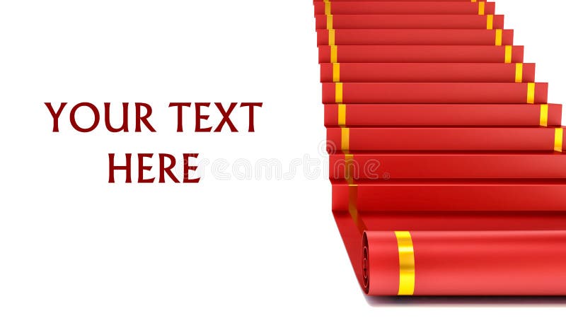 Red carpet on the success ladder. Concept. 3d illustration royalty free illustration