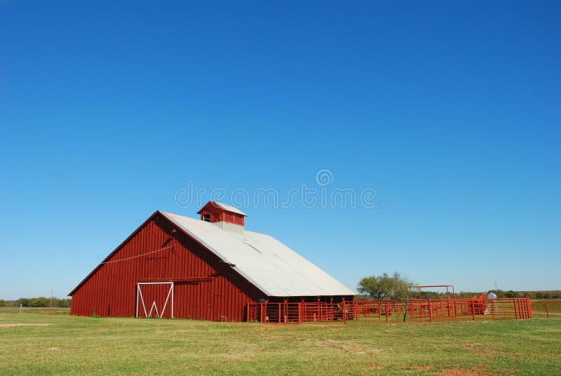 Red cattle barn royalty free stock photography